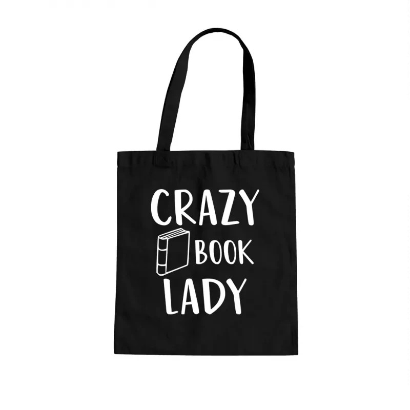 Crazy book lady taška s potiskem