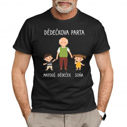 Dědečkova parta - pánské tričko s potiskem - personalizovaný produkt