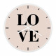 Love - skleněné nástěnné hodiny s potiskem
