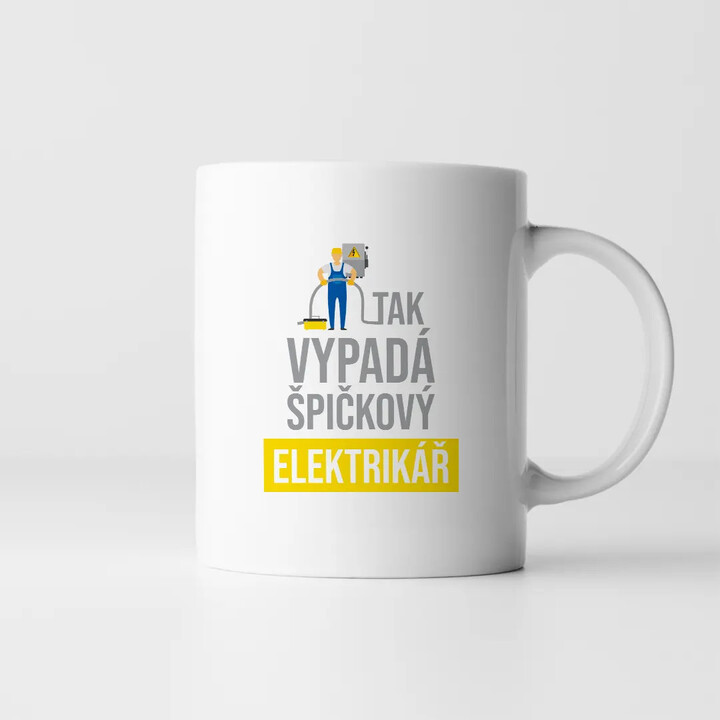 Tak vypadá špičkový elektrikář - hrnek s potiskem