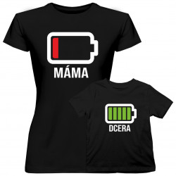 Komplet pro mámu a dcery - Baterie - trička s potiskem