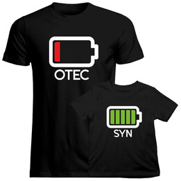 Komplet pro otca a syna - Baterie - trička s potiskem