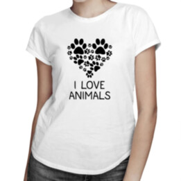 I love animals - dámské tričko s potiskem