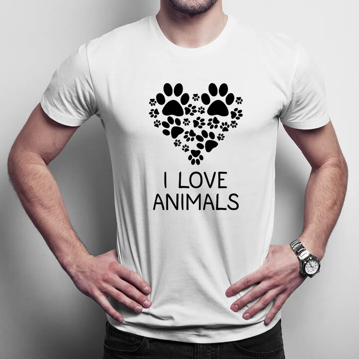 I love animals - pánské tričko s potiskem