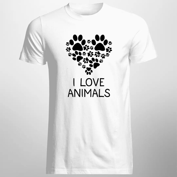 I love animals - pánské tričko s potiskem