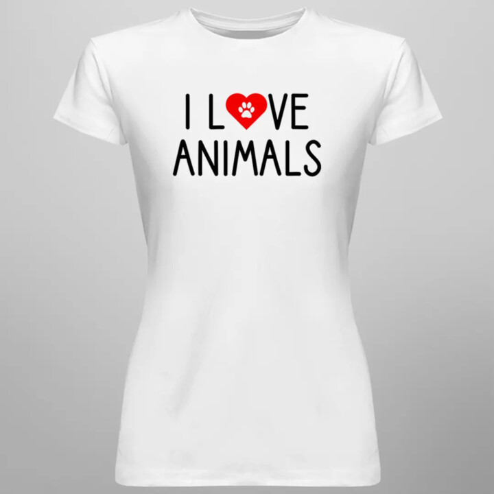 I love animals v2 - dámské tričko s potiskem