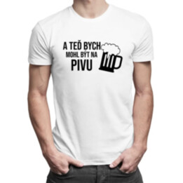 A teď bych mohl být na pivu - pánské tričko s potiskem