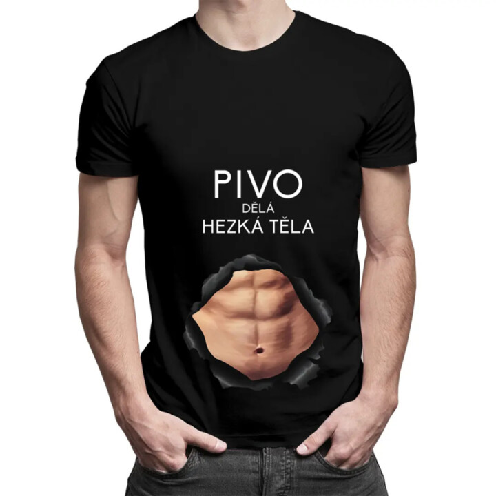 Pivo dělá hezká těla v2- pánské tričko s potiskem