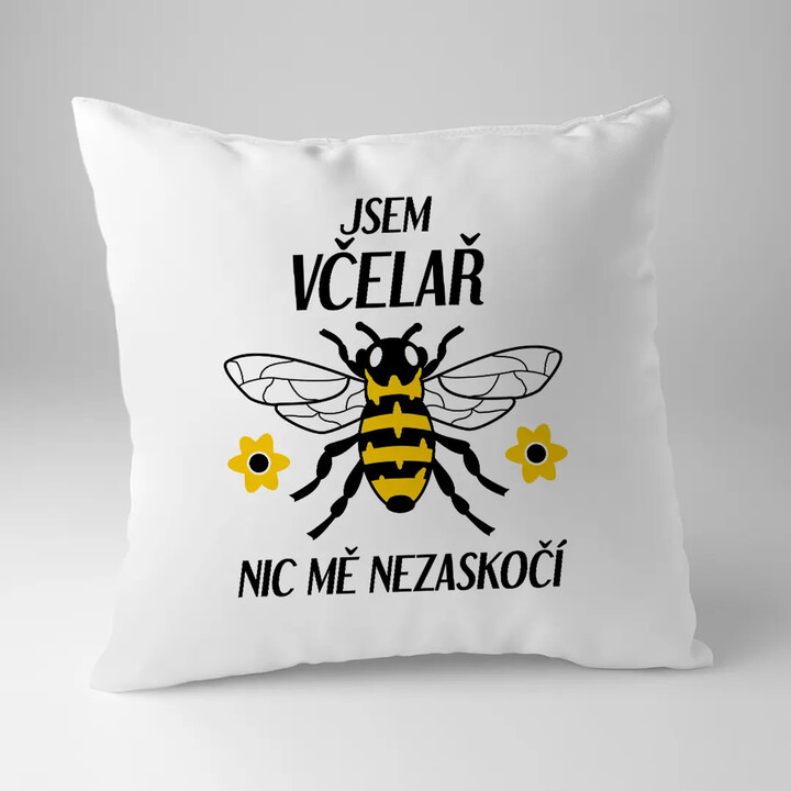 Jsem včelař, nic mě nezaskočí - polštář s potiskem