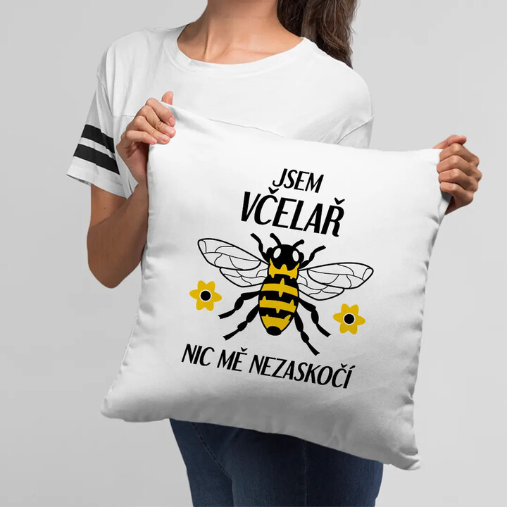 Jsem včelař, nic mě nezaskočí - polštář s potiskem