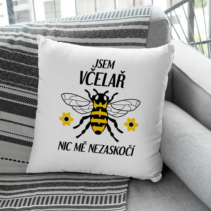 Jsem včelař, nic mě nezaskočí - polštář s potiskem
