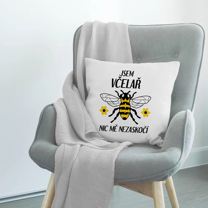 Jsem včelař, nic mě nezaskočí - polštář s potiskem