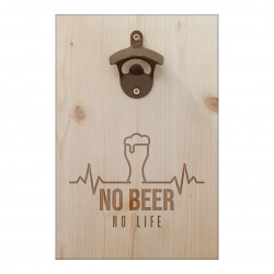 No beer no life - nástěnný otvírák na pivo s gravírováním