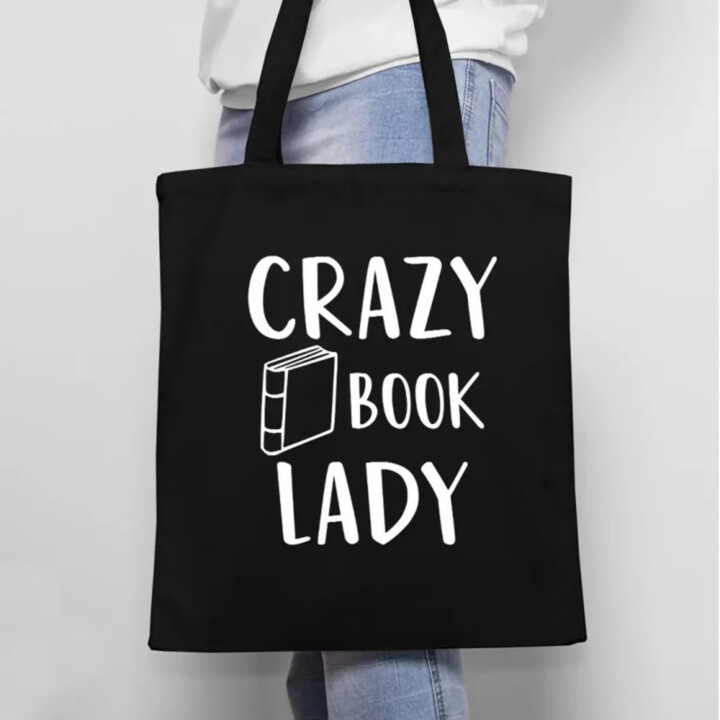 Crazy book lady - taška s potiskem