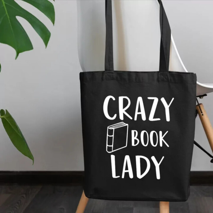 Crazy book lady - taška s potiskem