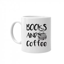 Books and coffee - hrnek s potiskem