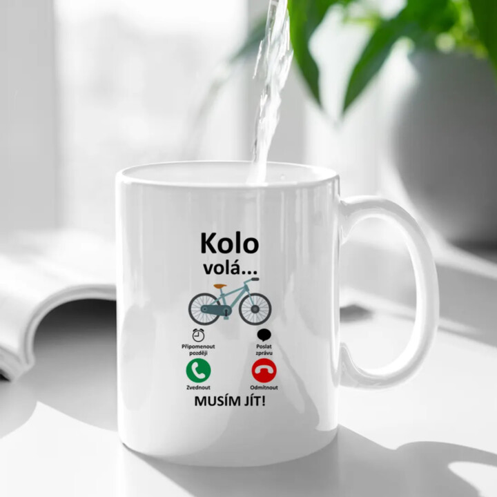 Kolo volá, musím jít - hrnek s potiskem