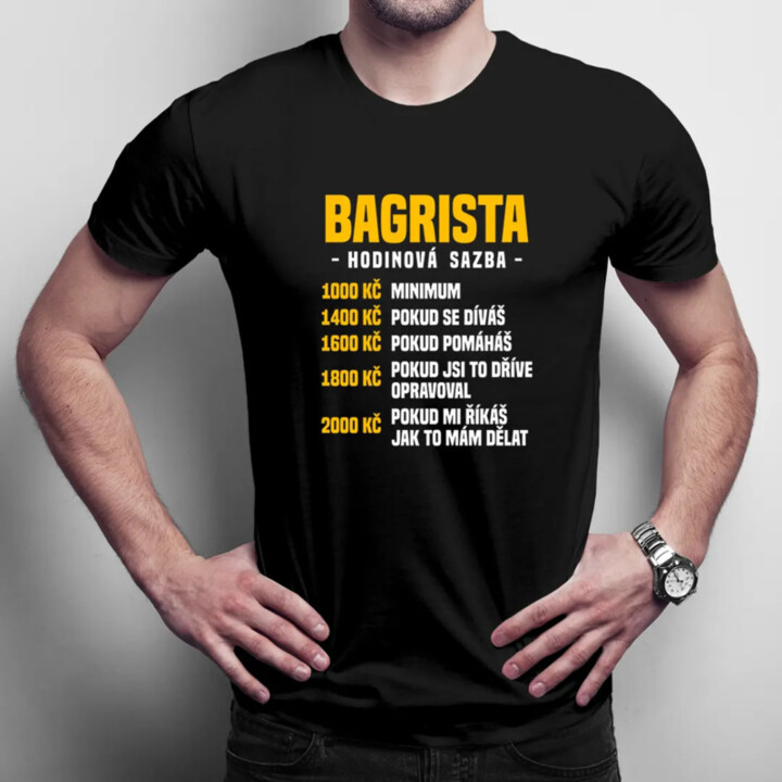 Bagrista - hodinová sazba - pánské tričko s potiskem