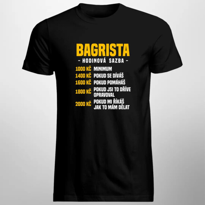 Bagrista - hodinová sazba - pánské tričko s potiskem