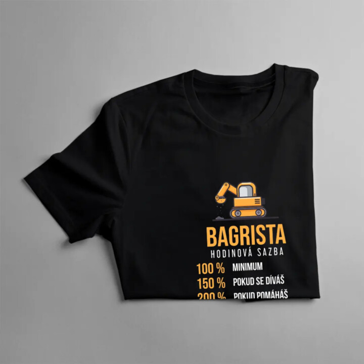 Bagrista hodinová sazba - procenta - pánské tričko s potiskem