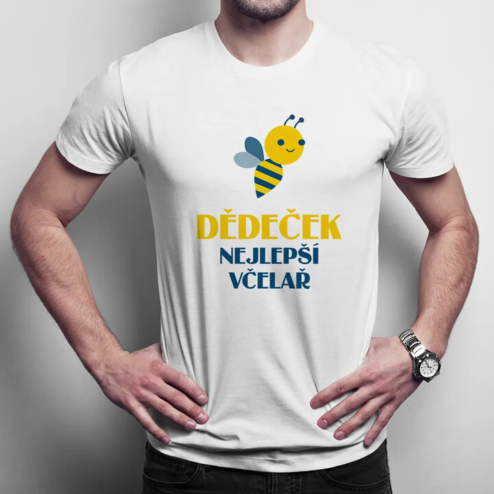 Dědeček - nejlepší včelař - pánské tričko s potiskem