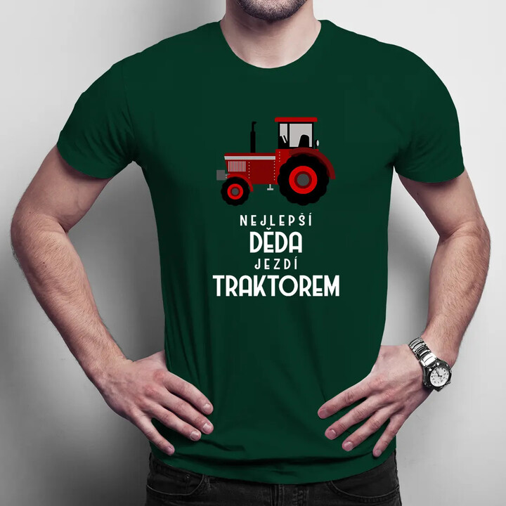 Nejlepší děda jezdí traktorem - pánské tričko s potiskem