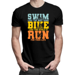 Triathlon - swim, bike, run - pánské tričko s potiskem
