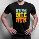 Triathlon - swim, bike, run - pánské tričko s potiskem