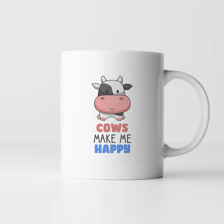 Cows make me happy - hrnek s potiskem