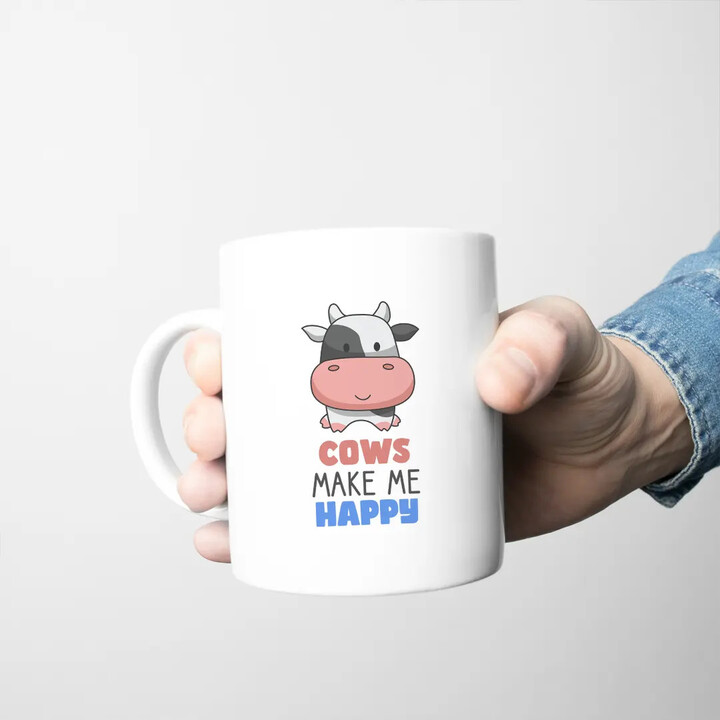 Cows make me happy - hrnek s potiskem