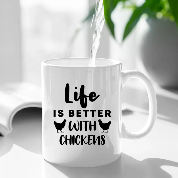 Life is better with chickens - hrnek s potiskem