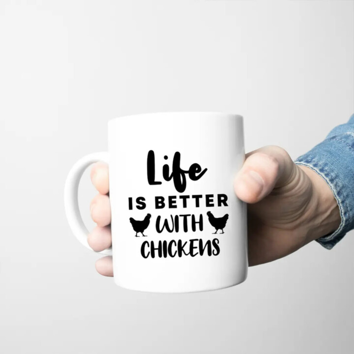 Life is better with chickens - hrnek s potiskem