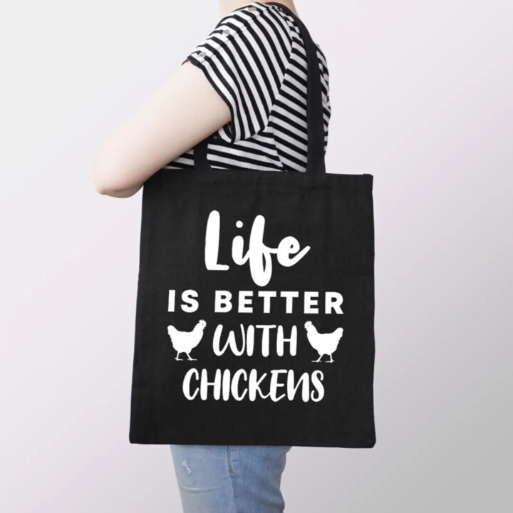 Life is better with chickens - taška s potiskem