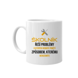 Školník řeší problémy - hrnek s potiskem