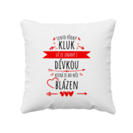 Tento pěkný kluk už je zadaný s dívkou - polštář s potiskem