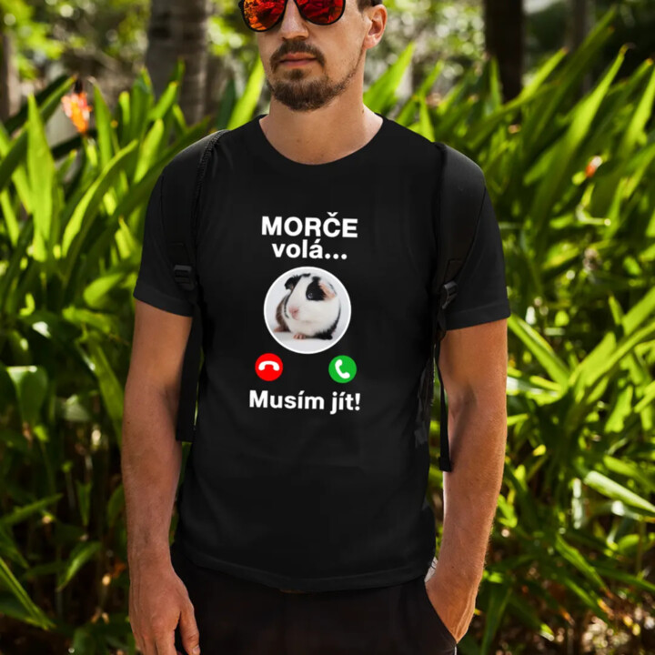 Morče volá, musím jít - pánské tričko s potiskem