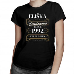 Limitovaná edice: jméno + rok narození (verze delux) - dámské tričko s potiskem - personalizovaný produkt