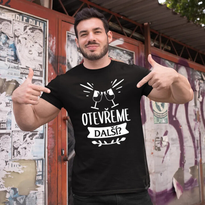 Otevřeme další? - pánské tričko s potiskem