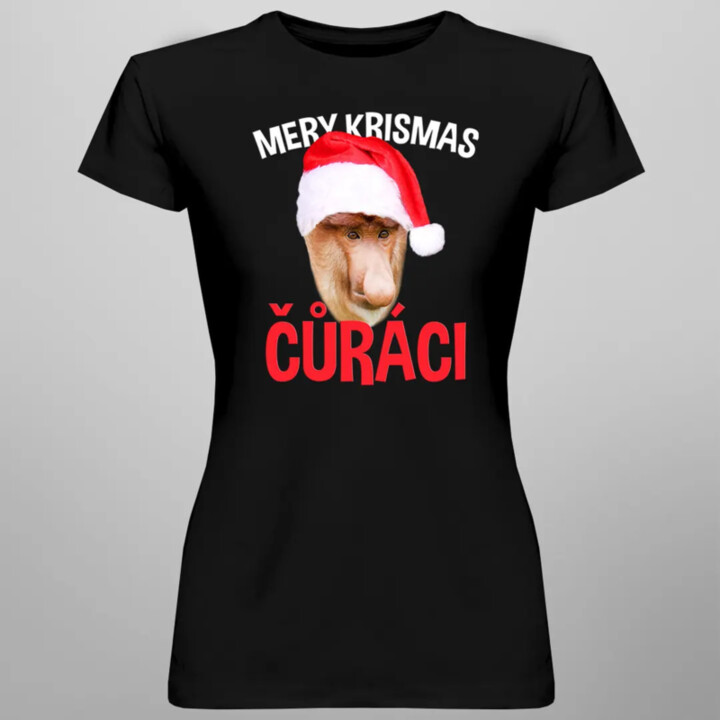 Mery krismas čůráci - dámské tričko s potiskem