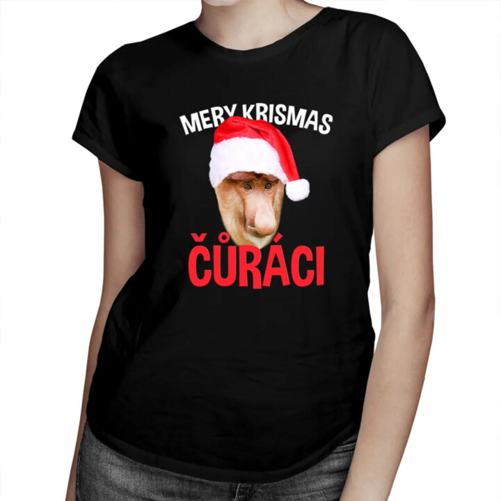 Mery krismas čůráci - dámské tričko s potiskem