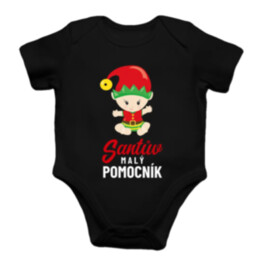 Santův malý pomocník (dívka) - dětské body s potiskem
