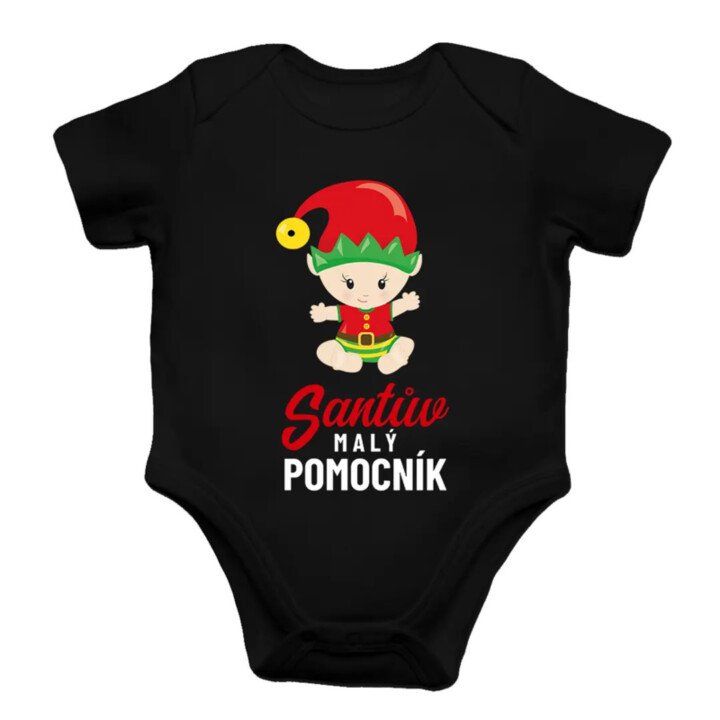 Santův malý pomocník (dívka) - dětské body s potiskem
