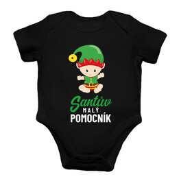Santův malý pomocník (kluk) - dětské body s potiskem