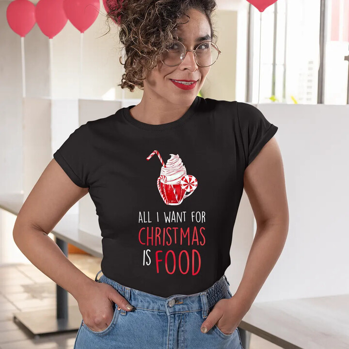 All I want for christmas is food - dámské tričko s potiskem