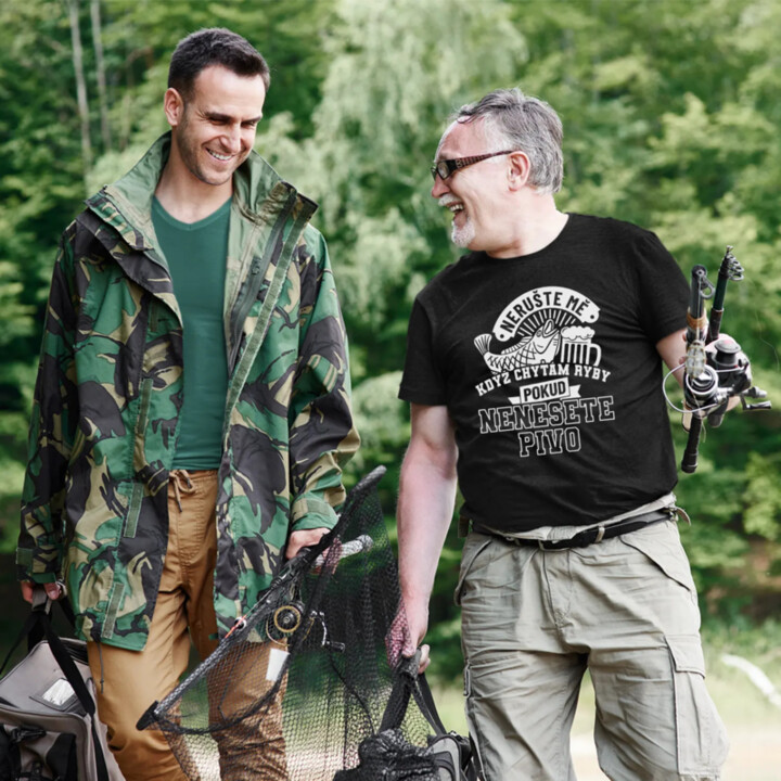 Nerušte mě  když chytám ryby, pokud nenesete pivo - pánské tričko s potiskem