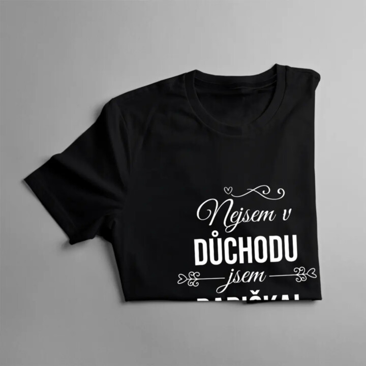 Nejsem v důchodu, jsem babička - dámské nebo unisex tričko s potiskem