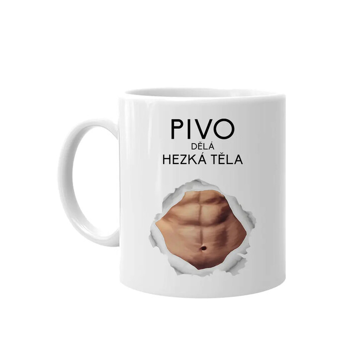 Pivo dělá hezká těla - hrnek s potiskem