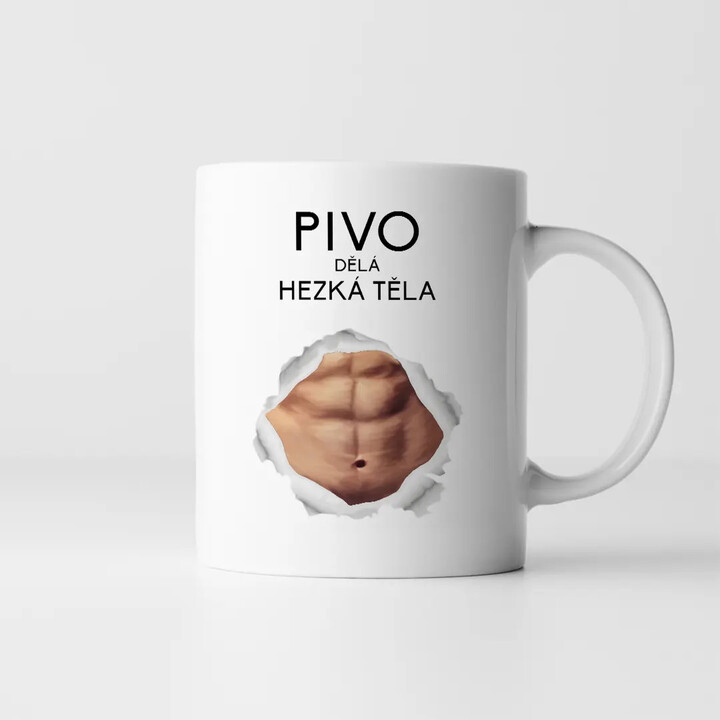 Pivo dělá hezká těla - hrnek s potiskem