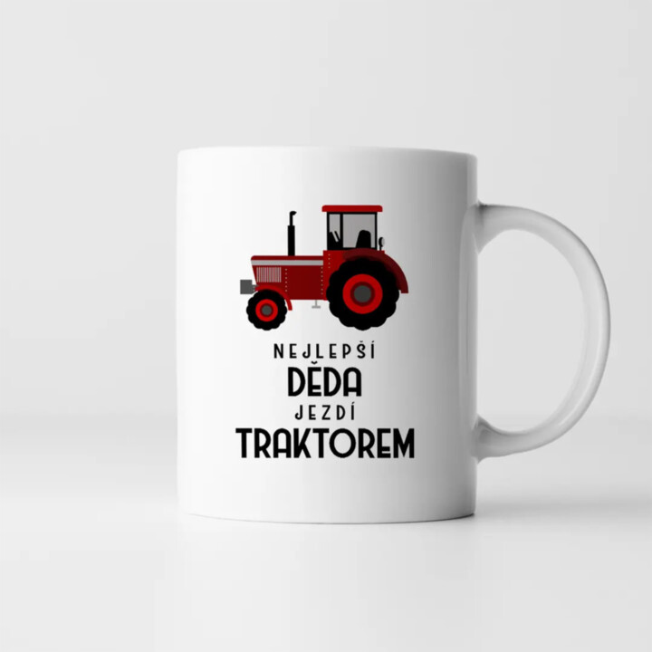 Nejlepší děda jezdí traktorem - hrnek s potiskem