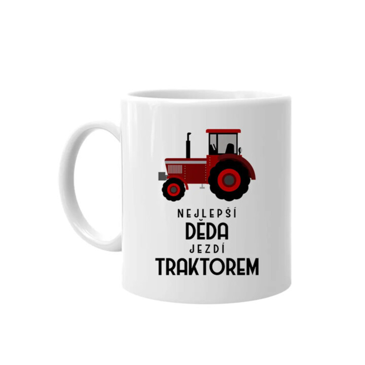 Nejlepší děda jezdí traktorem - hrnek s potiskem